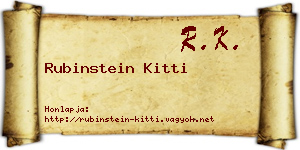 Rubinstein Kitti névjegykártya